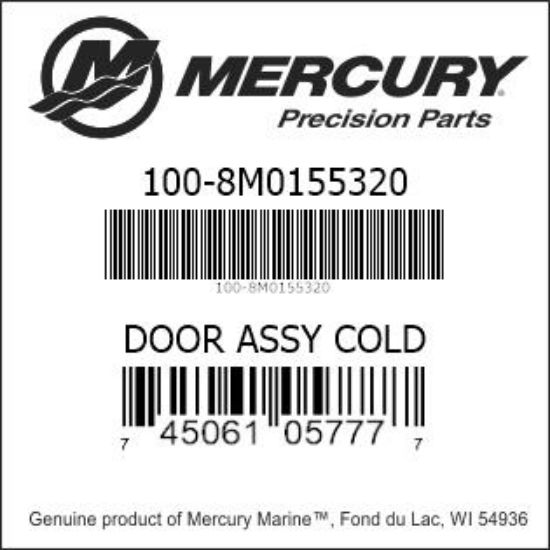 Bar codes for Mercury Marine part number 100-8M0155320