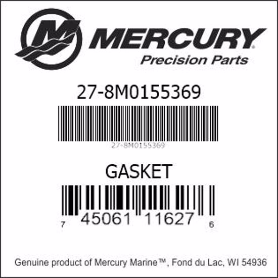 Bar codes for Mercury Marine part number 27-8M0155369