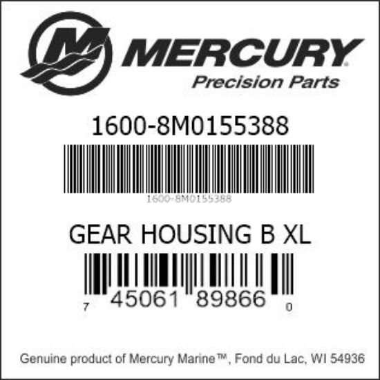 Bar codes for Mercury Marine part number 1600-8M0155388