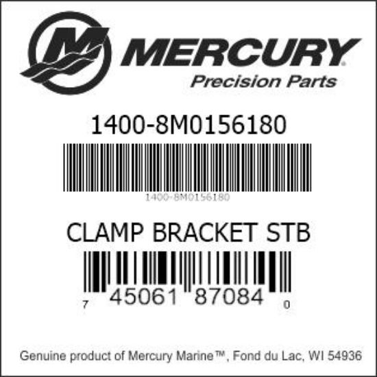 Bar codes for Mercury Marine part number 1400-8M0156180