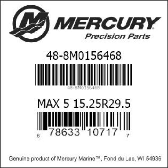 Bar codes for Mercury Marine part number 48-8M0156468