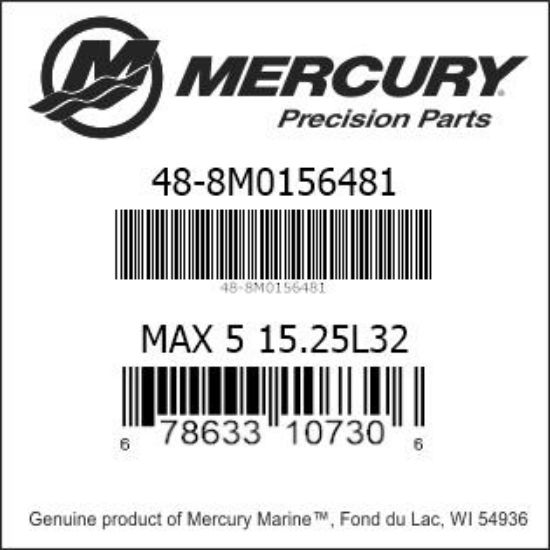 Bar codes for Mercury Marine part number 48-8M0156481