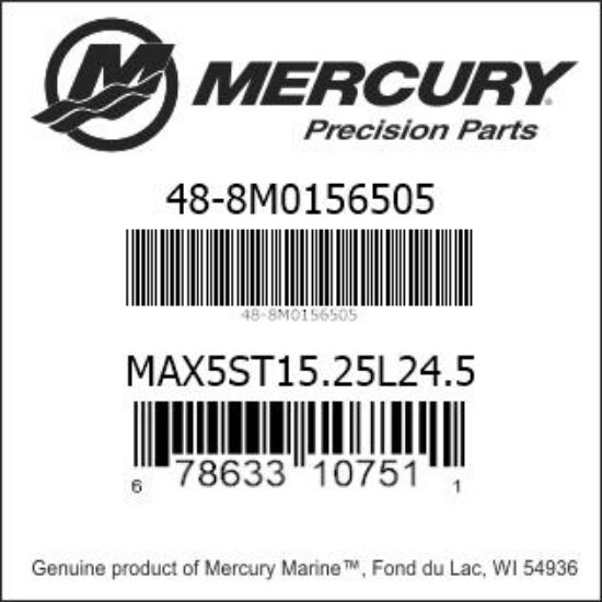 Bar codes for Mercury Marine part number 48-8M0156505