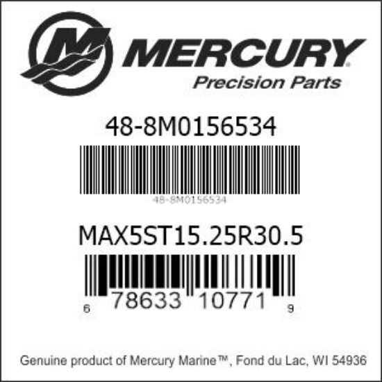 Bar codes for Mercury Marine part number 48-8M0156534