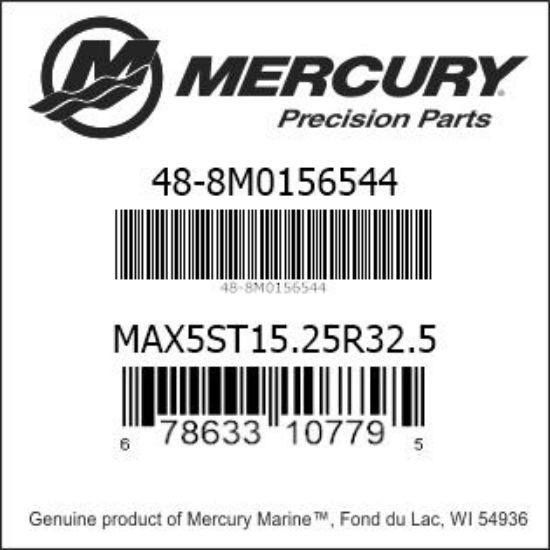 Bar codes for Mercury Marine part number 48-8M0156544