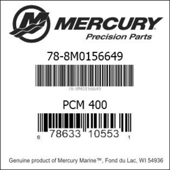 Bar codes for Mercury Marine part number 78-8M0156649