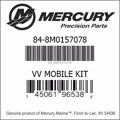 Bar codes for Mercury Marine part number 84-8M0157078