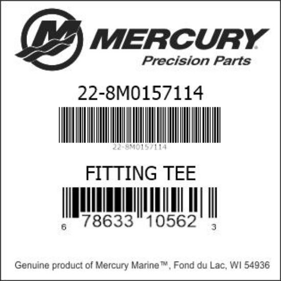 Bar codes for Mercury Marine part number 22-8M0157114