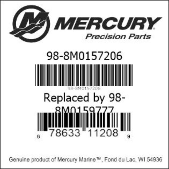 Bar codes for Mercury Marine part number 98-8M0157206