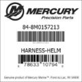 Bar codes for Mercury Marine part number 84-8M0157213