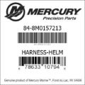 Bar codes for Mercury Marine part number 84-8M0157213