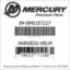 Mercury Marine part number 84-8M0157217 HARNESS-HELM Bar codes for Mercury Marine part number 84-8M0157217