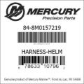 Bar codes for Mercury Marine part number 84-8M0157219