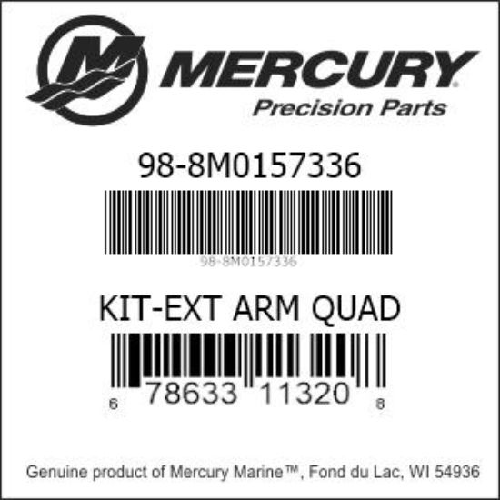 Bar codes for Mercury Marine part number 98-8M0157336