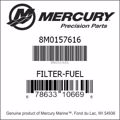 Bar codes for Mercury Marine part number 8M0157616