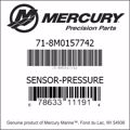 Bar codes for Mercury Marine part number 71-8M0157742