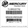 Bar codes for Mercury Marine part number 71-8M0157742