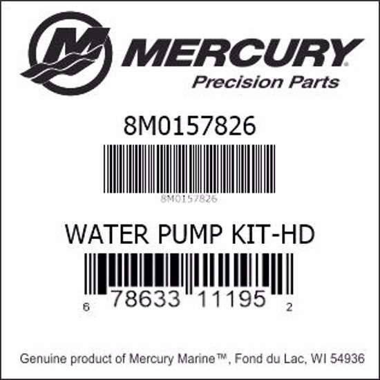 Bar codes for Mercury Marine part number 8M0157826