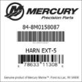 Bar codes for Mercury Marine part number 84-8M0158087