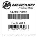 Bar codes for Mercury Marine part number 84-8M0158087