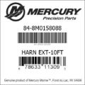 Bar codes for Mercury Marine part number 84-8M0158088