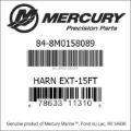 Bar codes for Mercury Marine part number 84-8M0158089