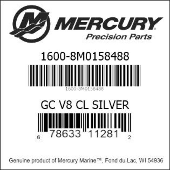 Bar codes for Mercury Marine part number 1600-8M0158488
