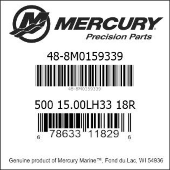 Bar codes for Mercury Marine part number 48-8M0159339