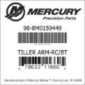 Bar codes for Mercury Marine part number 98-8M0159449