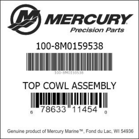 Bar codes for Mercury Marine part number 100-8M0159538