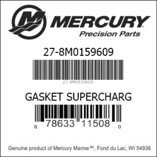 Bar codes for Mercury Marine part number 27-8M0159609