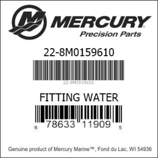 Bar codes for Mercury Marine part number 22-8M0159610