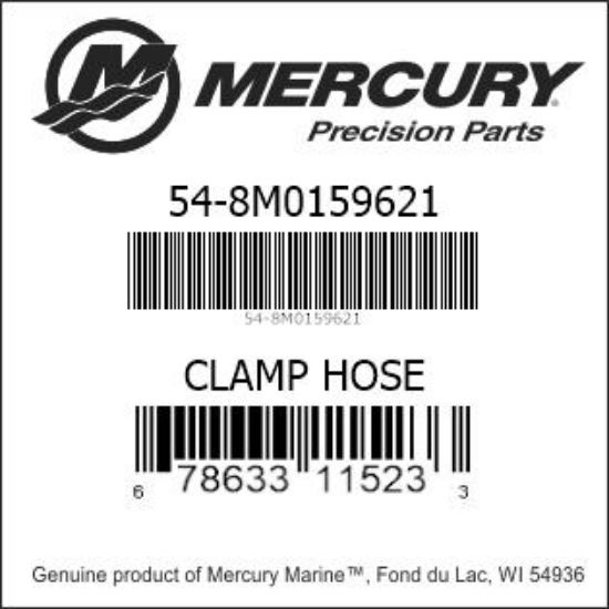 Bar codes for Mercury Marine part number 54-8M0159621