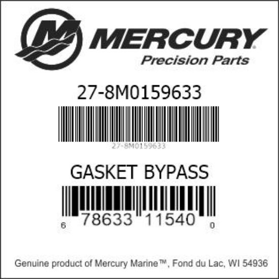 Bar codes for Mercury Marine part number 27-8M0159633