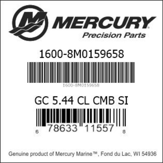 Bar codes for Mercury Marine part number 1600-8M0159658