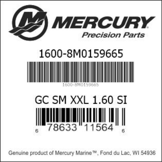 Bar codes for Mercury Marine part number 1600-8M0159665