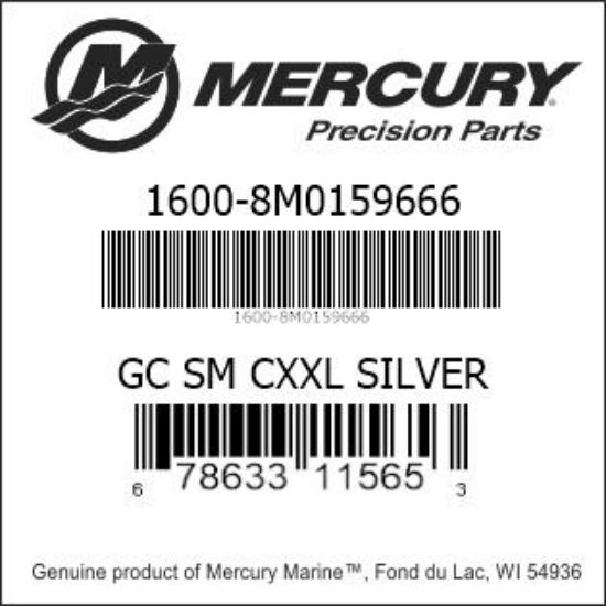 Bar codes for Mercury Marine part number 1600-8M0159666