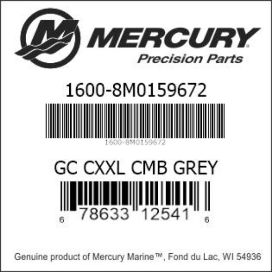 Bar codes for Mercury Marine part number 1600-8M0159672