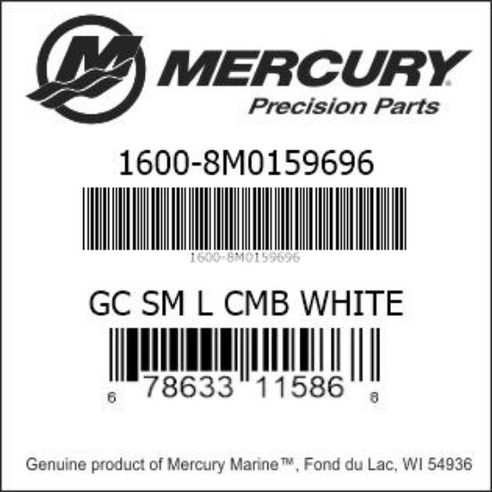Bar codes for Mercury Marine part number 1600-8M0159696