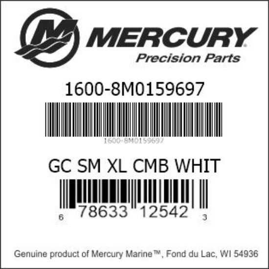 Bar codes for Mercury Marine part number 1600-8M0159697