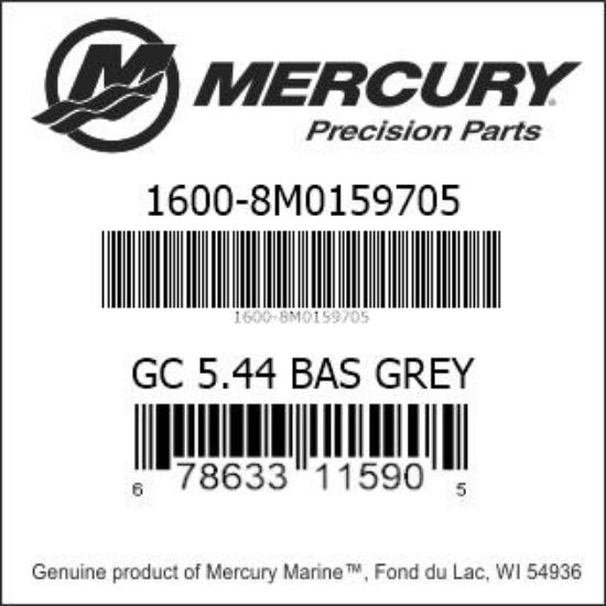 Bar codes for Mercury Marine part number 1600-8M0159705