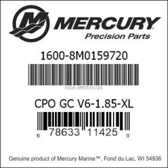 Bar codes for Mercury Marine part number 1600-8M0159720