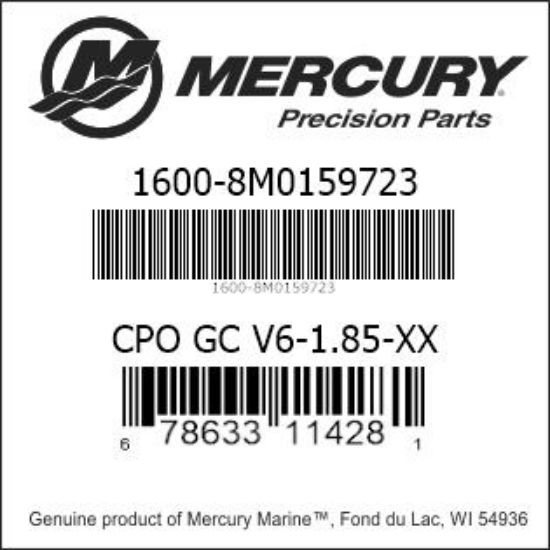 Bar codes for Mercury Marine part number 1600-8M0159723