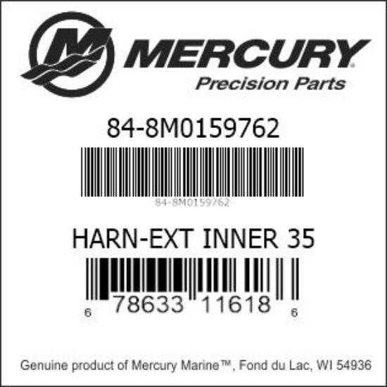 Bar codes for Mercury Marine part number 84-8M0159762
