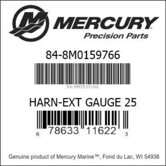 Bar codes for Mercury Marine part number 84-8M0159766