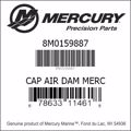 Bar codes for Mercury Marine part number 8M0159887