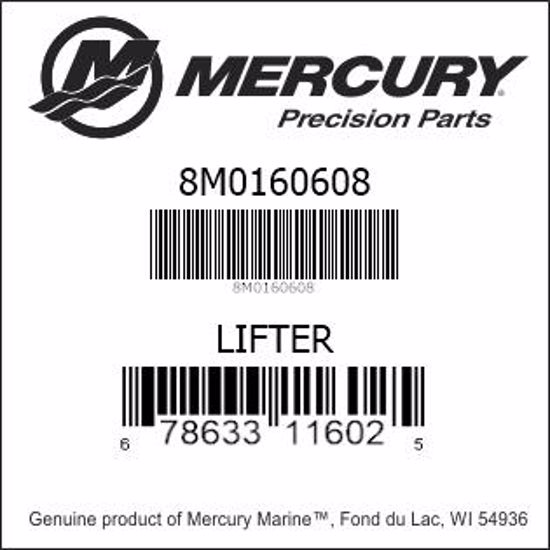 Bar codes for Mercury Marine part number 8M0160608
