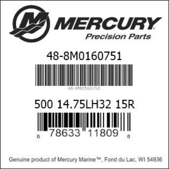 Bar codes for Mercury Marine part number 48-8M0160751