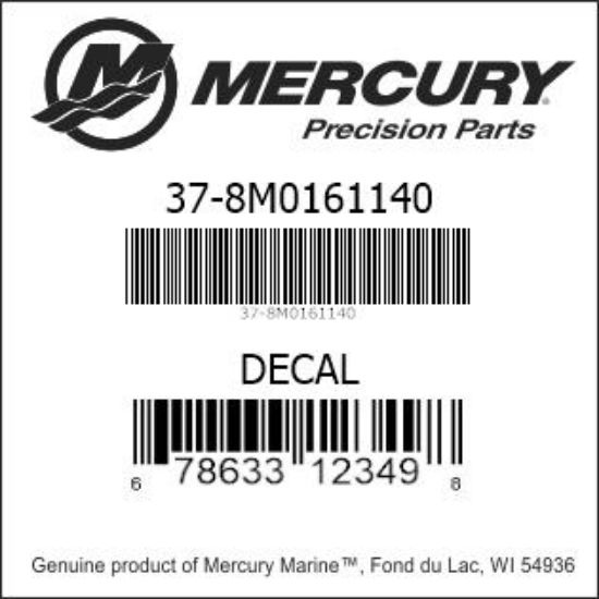 Bar codes for Mercury Marine part number 37-8M0161140