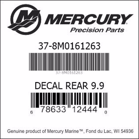 Bar codes for Mercury Marine part number 37-8M0161263